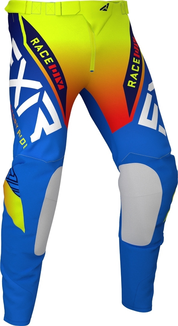 FXR Helium MX Gear Pantalon Motocross Bleu Jaune 28