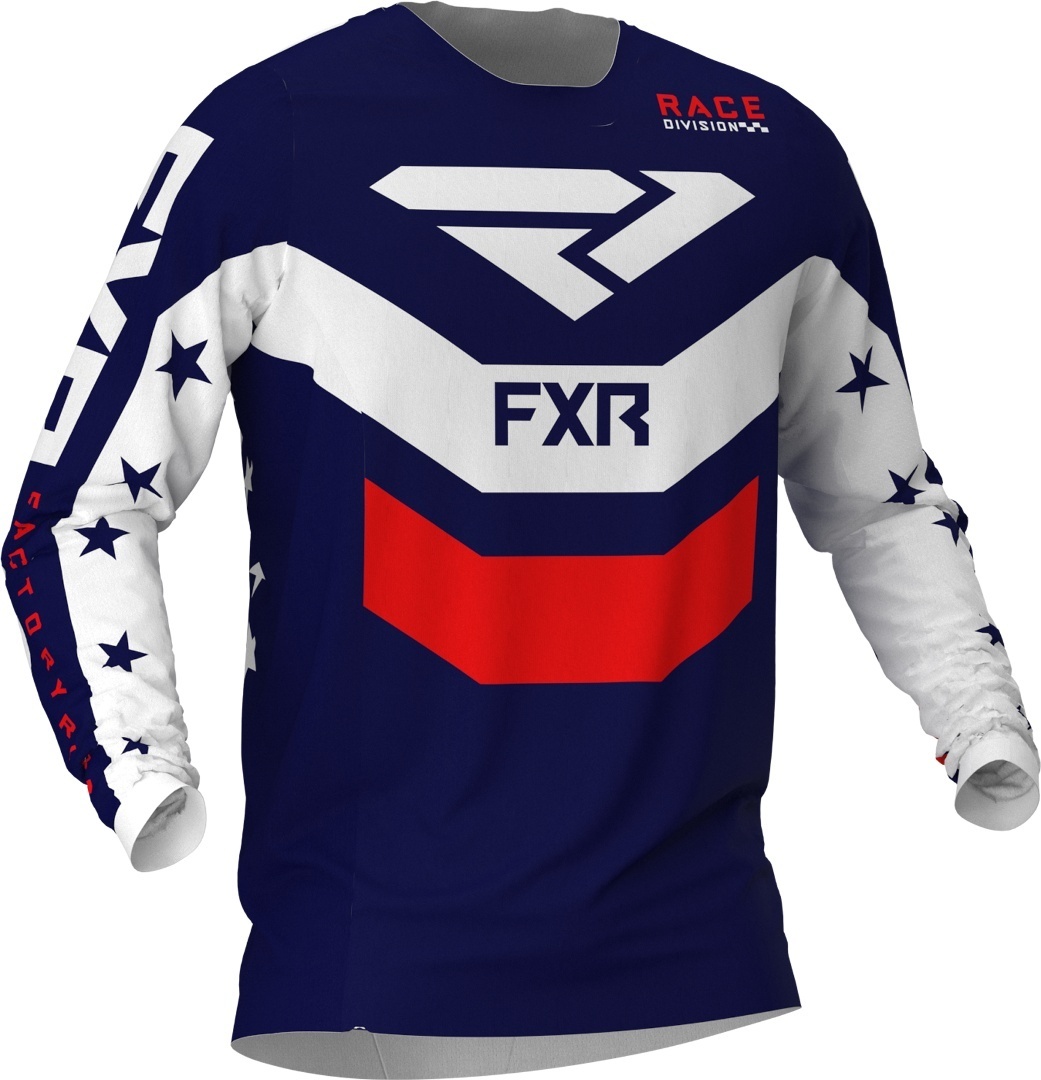 FXR Podium Patriot Limited Edition MX Gear Maillot motocross Blanc Rouge Bleu XS