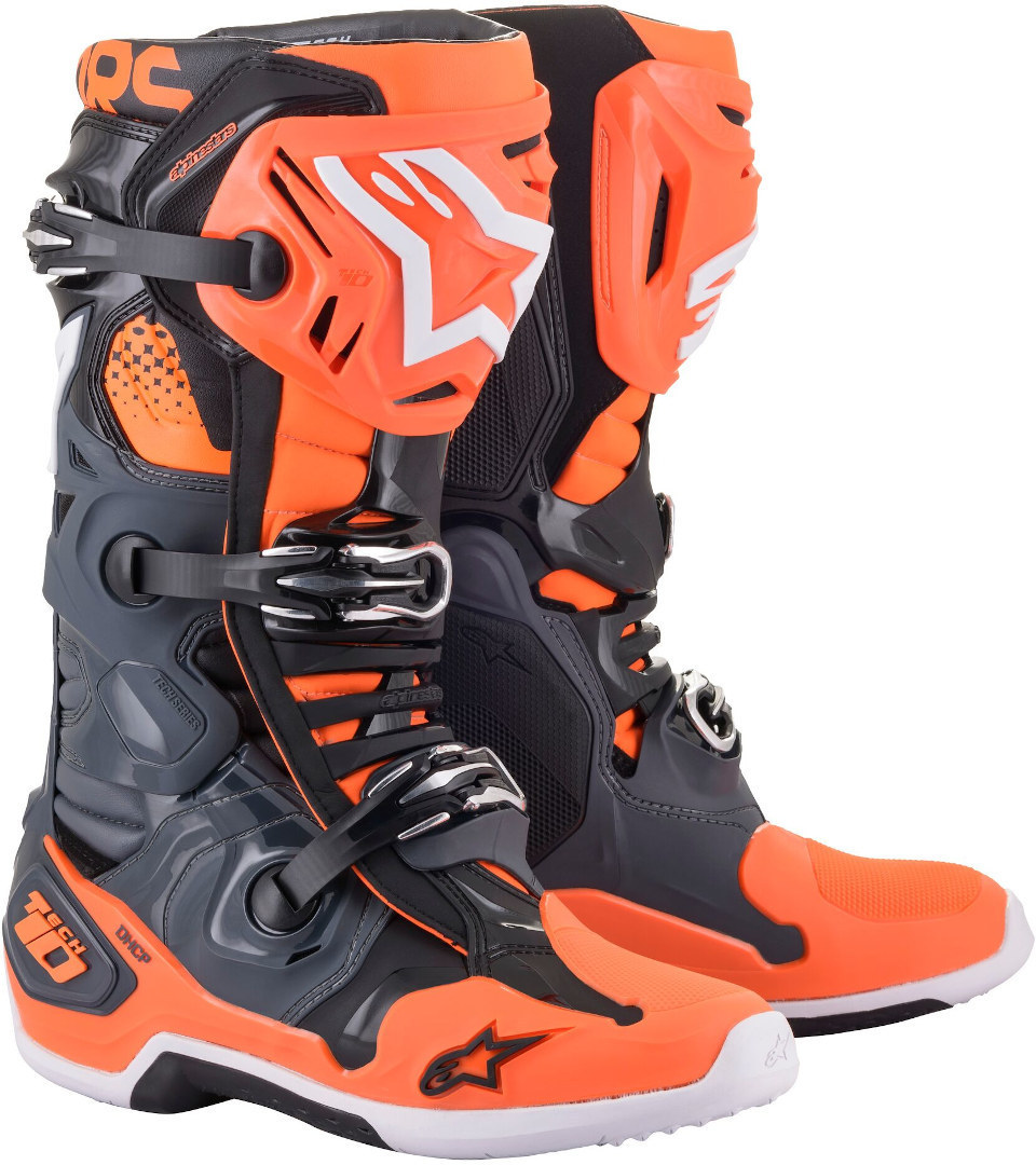 Alpinestars Tech 10 Bottes motocross Gris Orange 40 41