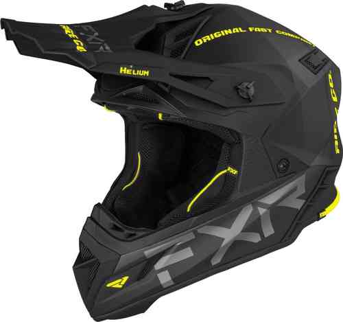 FXR Helium Ride Co Casco de Motocross Negro Amarillo L