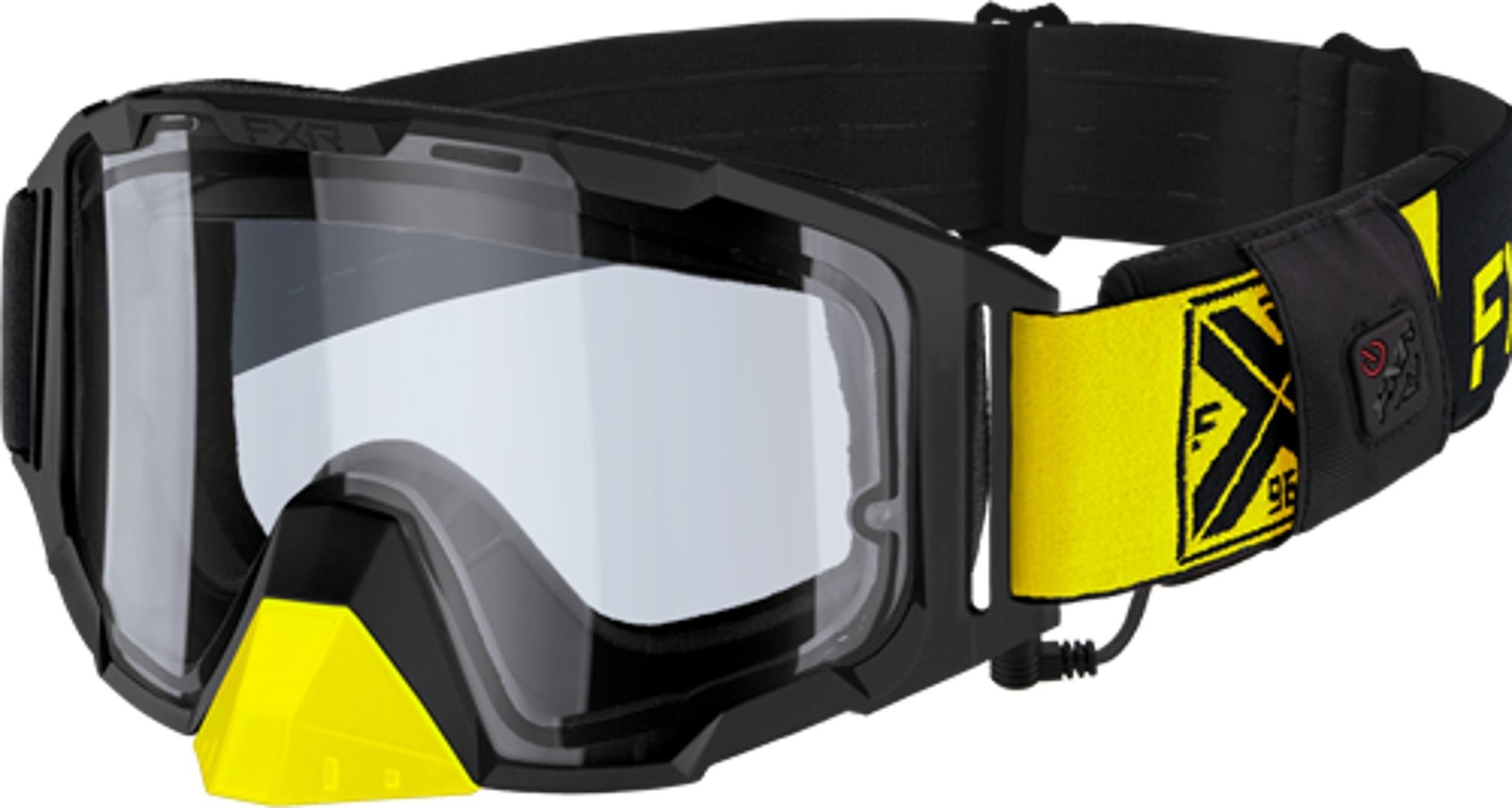 FXR Maverick Electric Cordless MX Gear Lunettes de motocross Noir Jaune unique taille