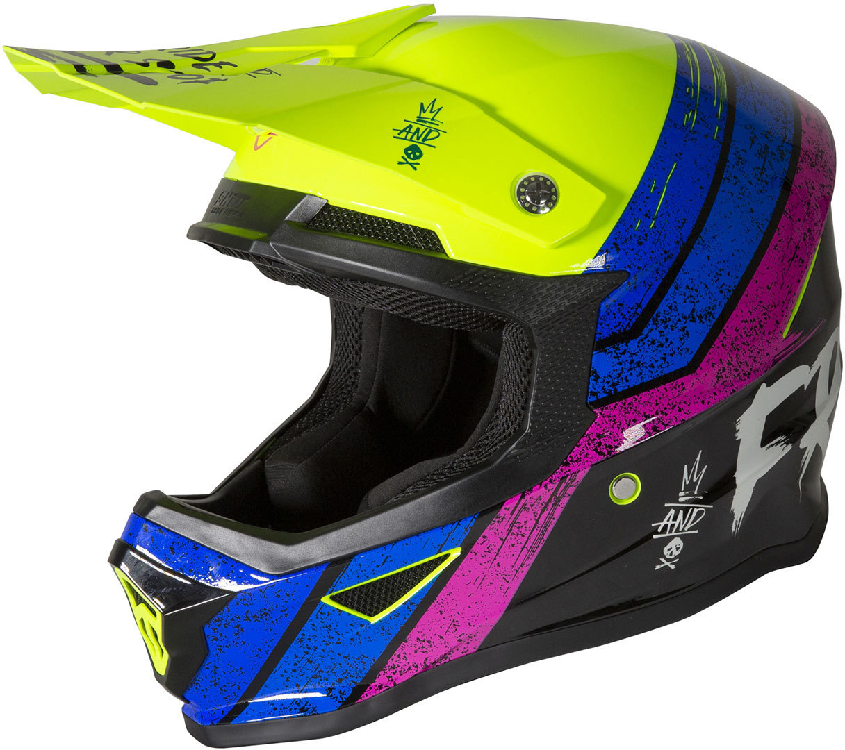 Image of Casque cross Shot by Freegun XP-4 - STRIPE - NEON YELLOW GLOSSY 2021