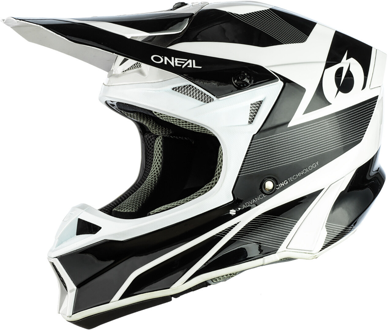 Image of Casque cross O'Neal 10 SERIES - HYPERLITE COMPACT - BLACK WHITE GLOSSY 2021