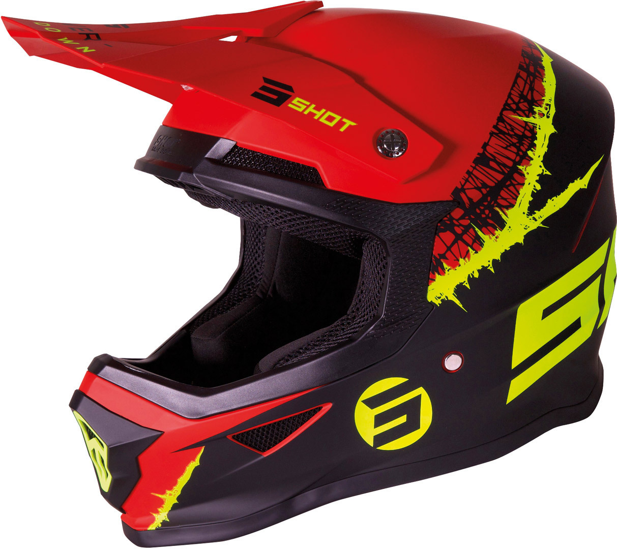 Shot Furious Storm Casque de motocross Rouge Jaune XS