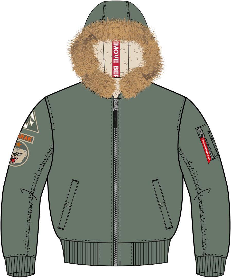 Alpha Industries MA-1 Hooded Arctic Veste Vert S