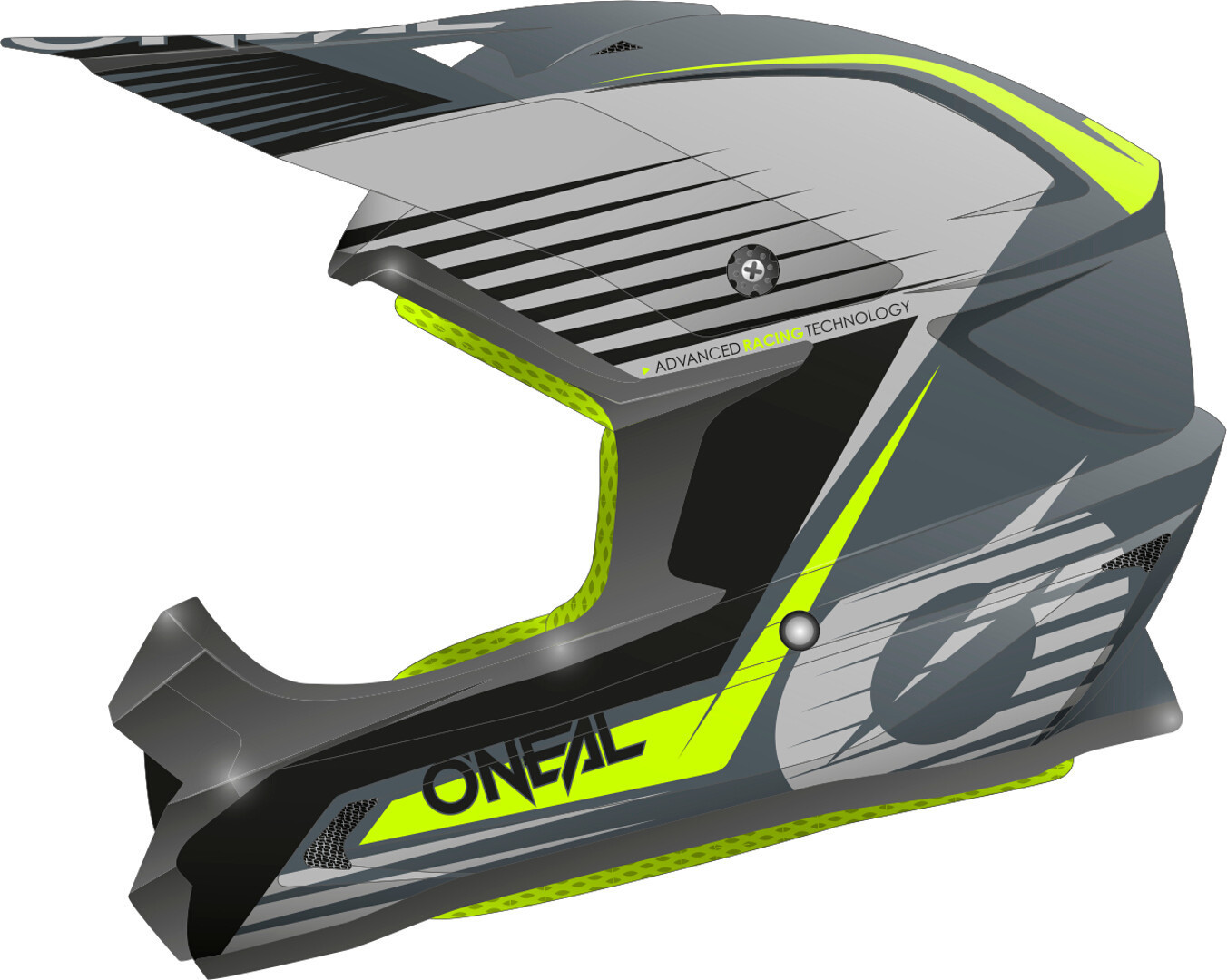 Image of Casque cross O'Neal 1 SERIES - STREAM - GRAY NEON YELLOW GLOSSY 2022