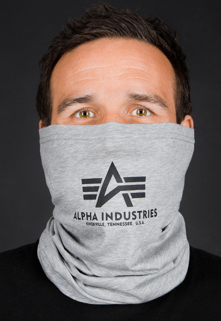 Alpha Industries Basic Logo Couvre-chefs multifonctionnels Noir Gris unique taille