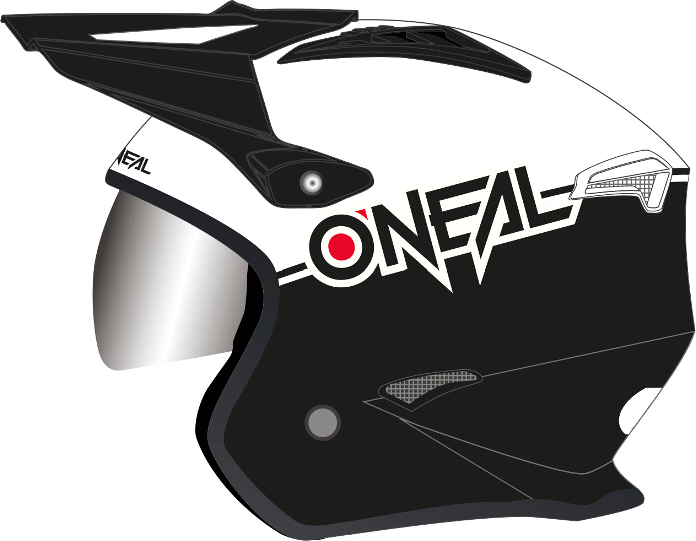 Image of Casque trial O'Neal VOLT - CLEFT - BLACK WHITE GLOSSY 2022