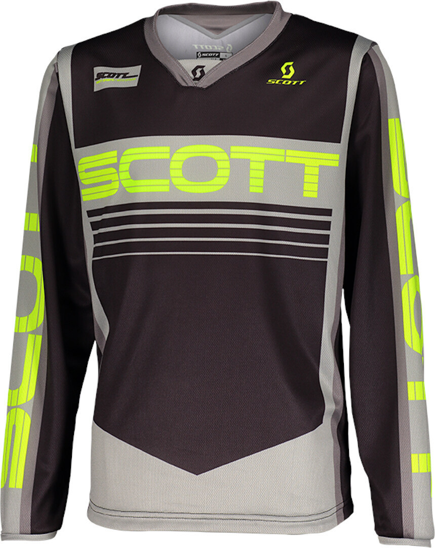 Scott 350 Race Maillot de Motocross pour enfants Gris Jaune 2XS