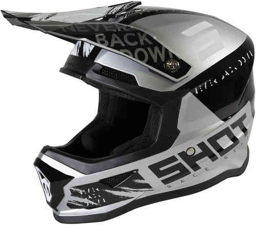 Shot Furious Draw Casco de Motocross para niños Negro Gris M
