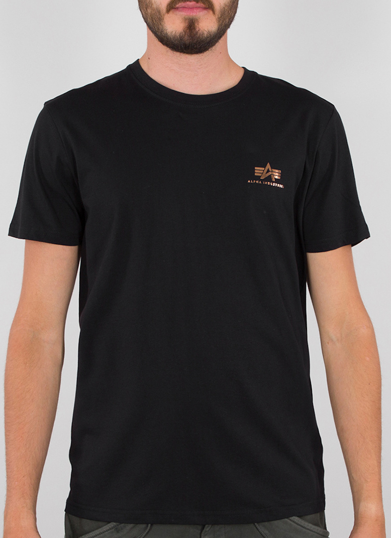 Alpha Industries Basic Small Logo Foil T-Shirt Noir Or XS