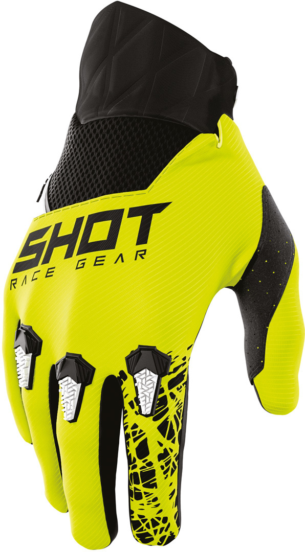 Shot Devo Storm Gants de Motocross pour enfants Noir Jaune XS S