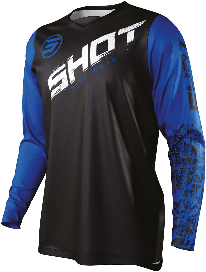 Shot Devo Slam Maillot de Motocross pour enfants Noir Bleu 4 - 5