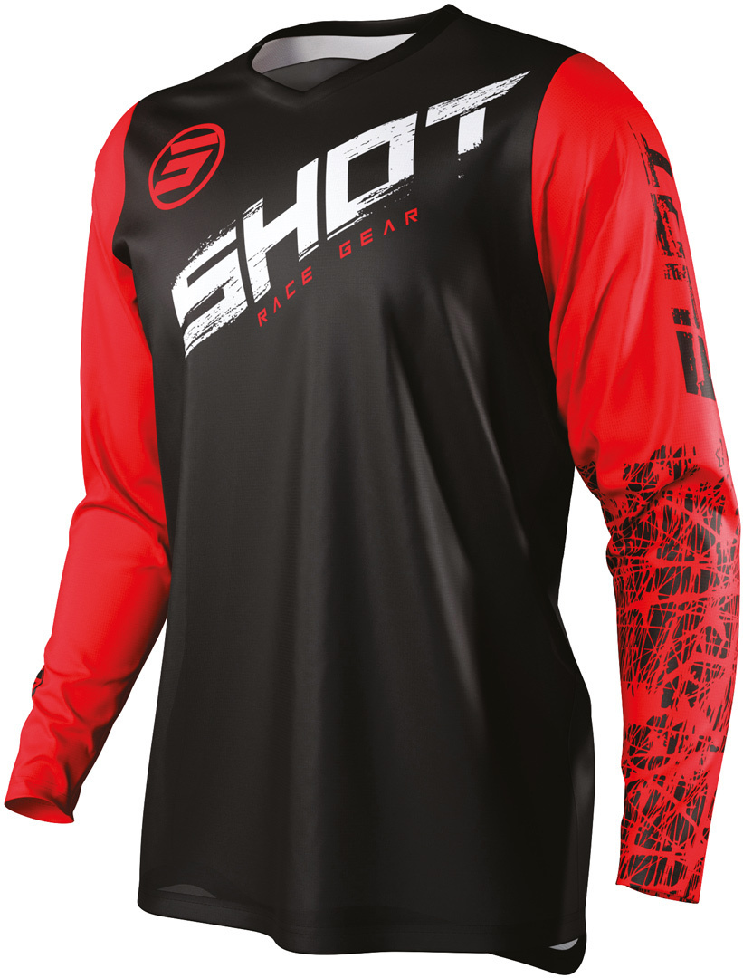 Shot Devo Slam Maillot de Motocross pour enfants Noir Rouge 4 - 5