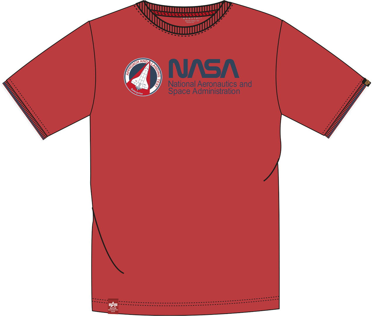 Alpha Industries NASA Retro T-Shirt Rouge S