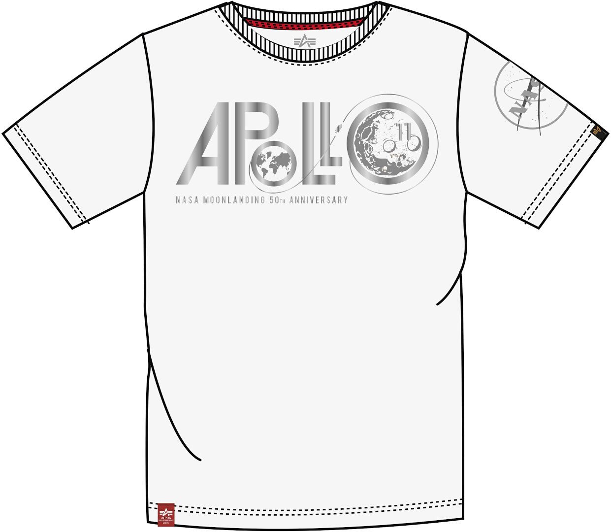 Alpha Industries Apollo 50 PM T-Shirt Blanc XS