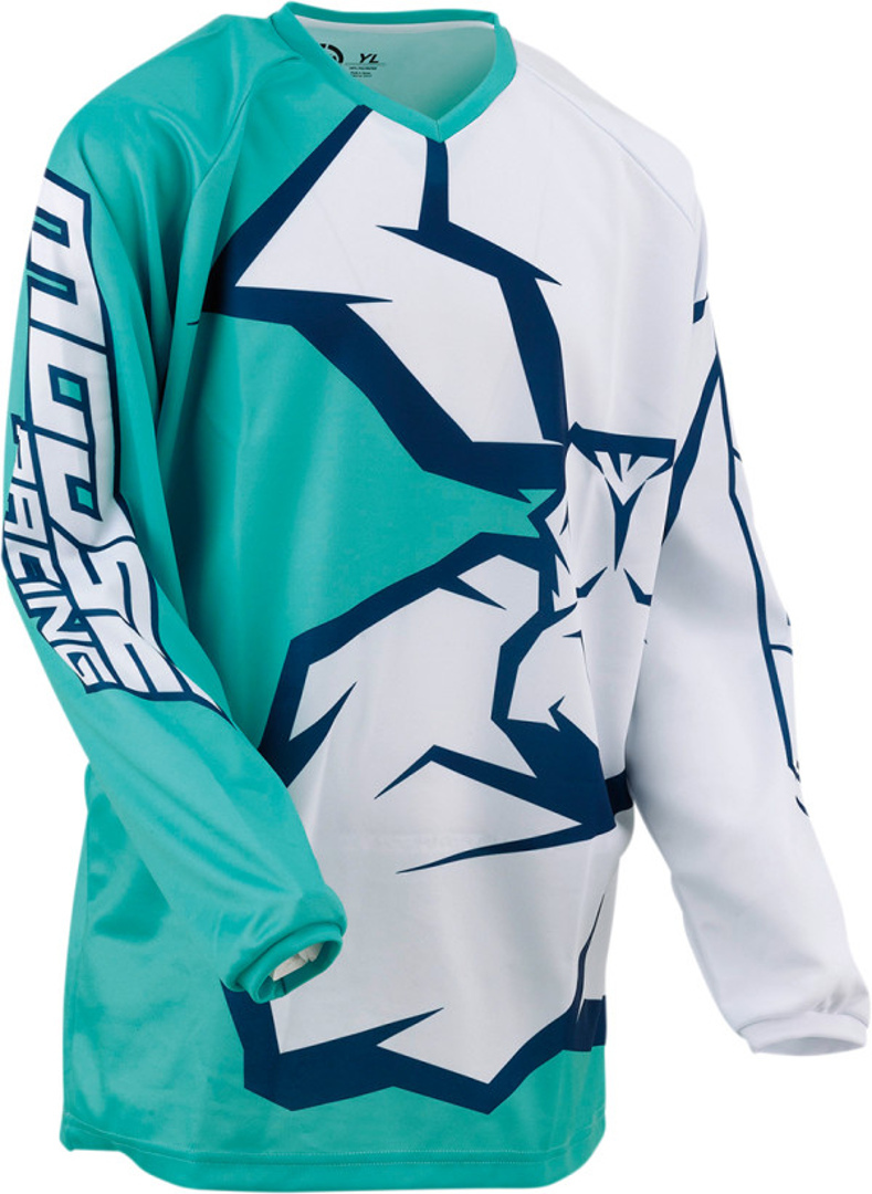 Moose Racing Qualifier Maillot de motocross de la jeunesse Blanc Vert XL