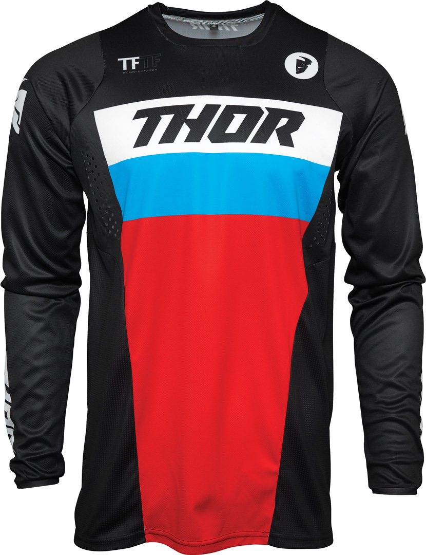 Thor Pulse Racer Maillot de motocross de la jeunesse Noir Rouge Bleu 2XS