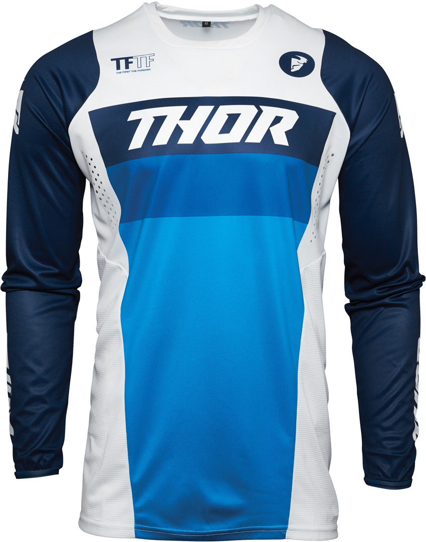 Thor Pulse Racer Maillot de motocross de la jeunesse Blanc Bleu S