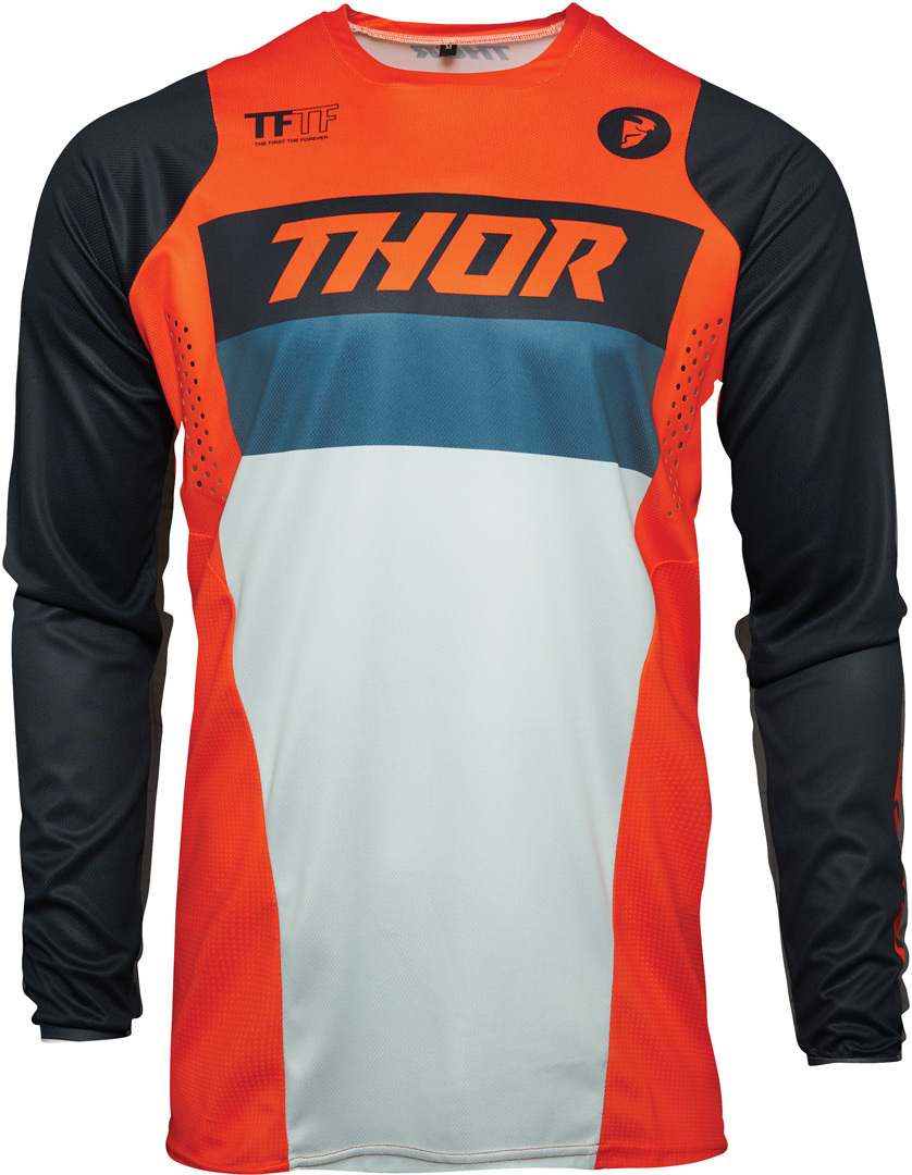 Thor Pulse Racer Maillot de motocross de la jeunesse Blanc Bleu Orange 2XS