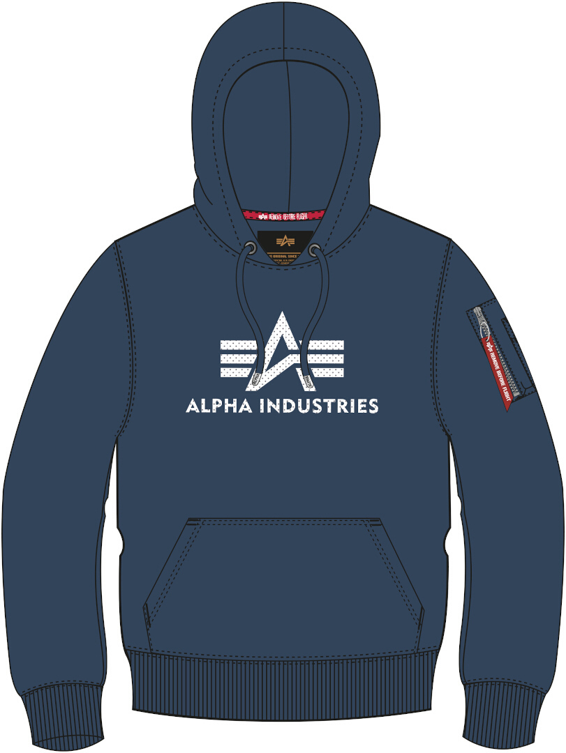 Image of Alpha Industries 3D Logo Capuche Bleu S