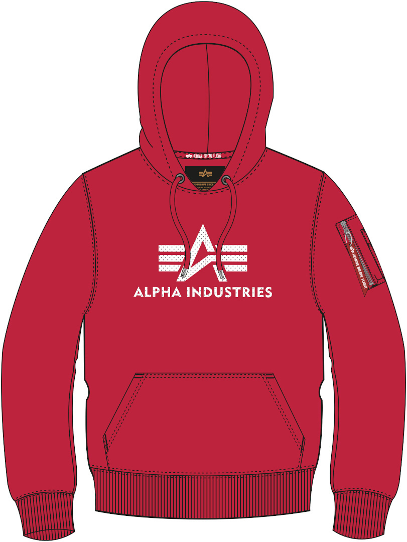 Image of Alpha Industries 3D Logo Capuche Rouge XS