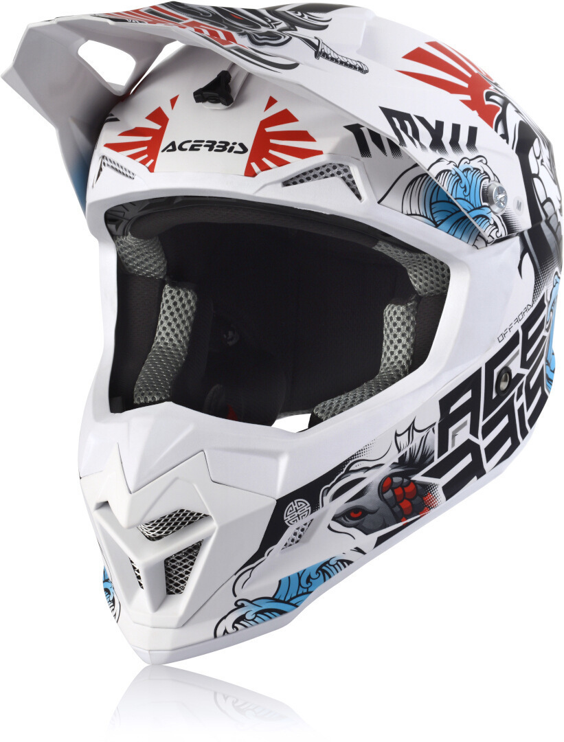 Acerbis Profile 4 Casque de motocross Blanc Rouge Bleu XS