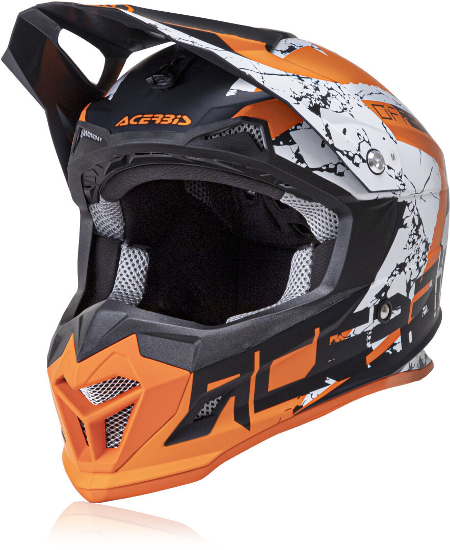 Acerbis Profile 4 Casque de motocross Noir Blanc Orange XS