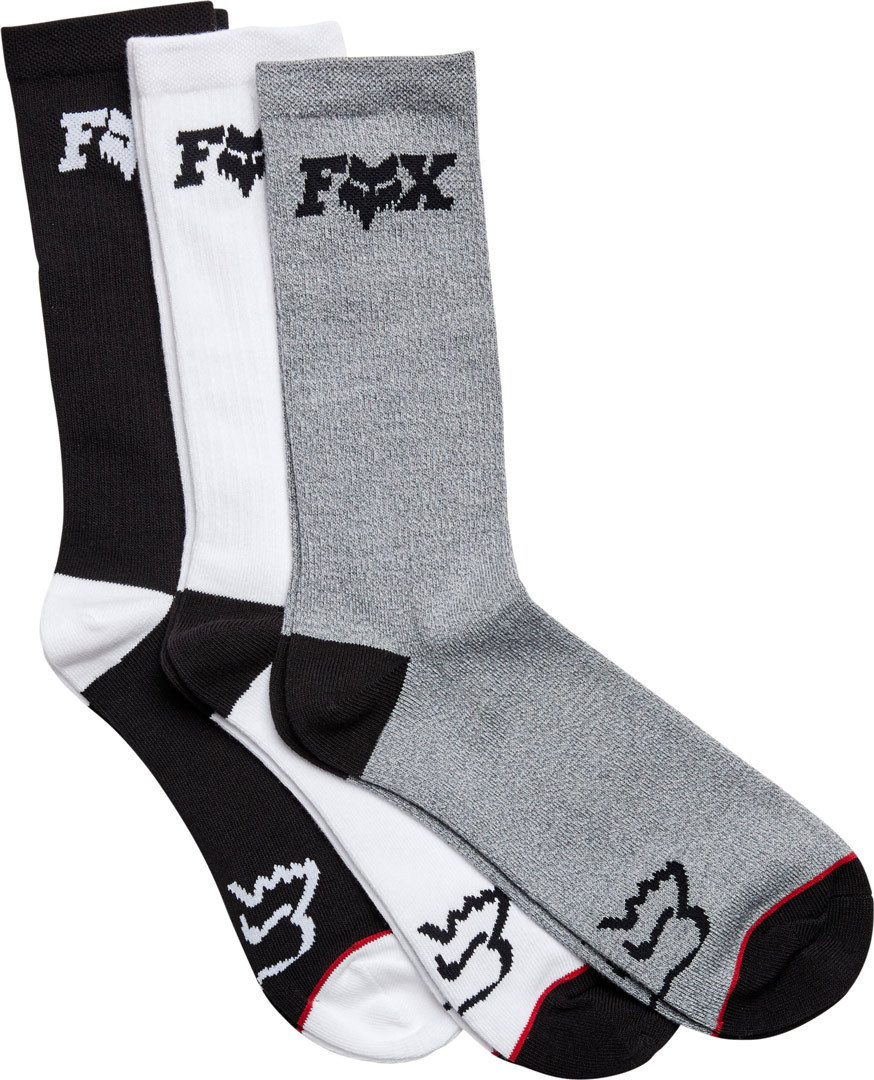 FOX FHead Crew Chaussettes Noir Gris Blanc S M