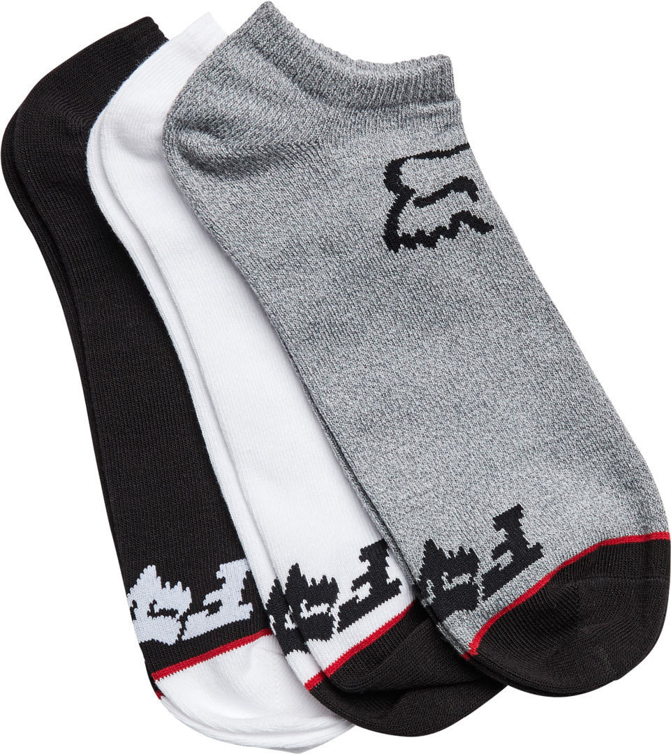 FOX No Show Chaussettes Noir Gris Blanc S M