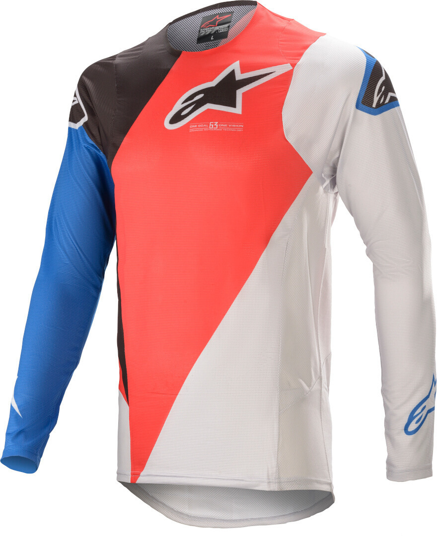 Alpinestars Supertech Blaze Maillot motocross Blanc Rouge Bleu S