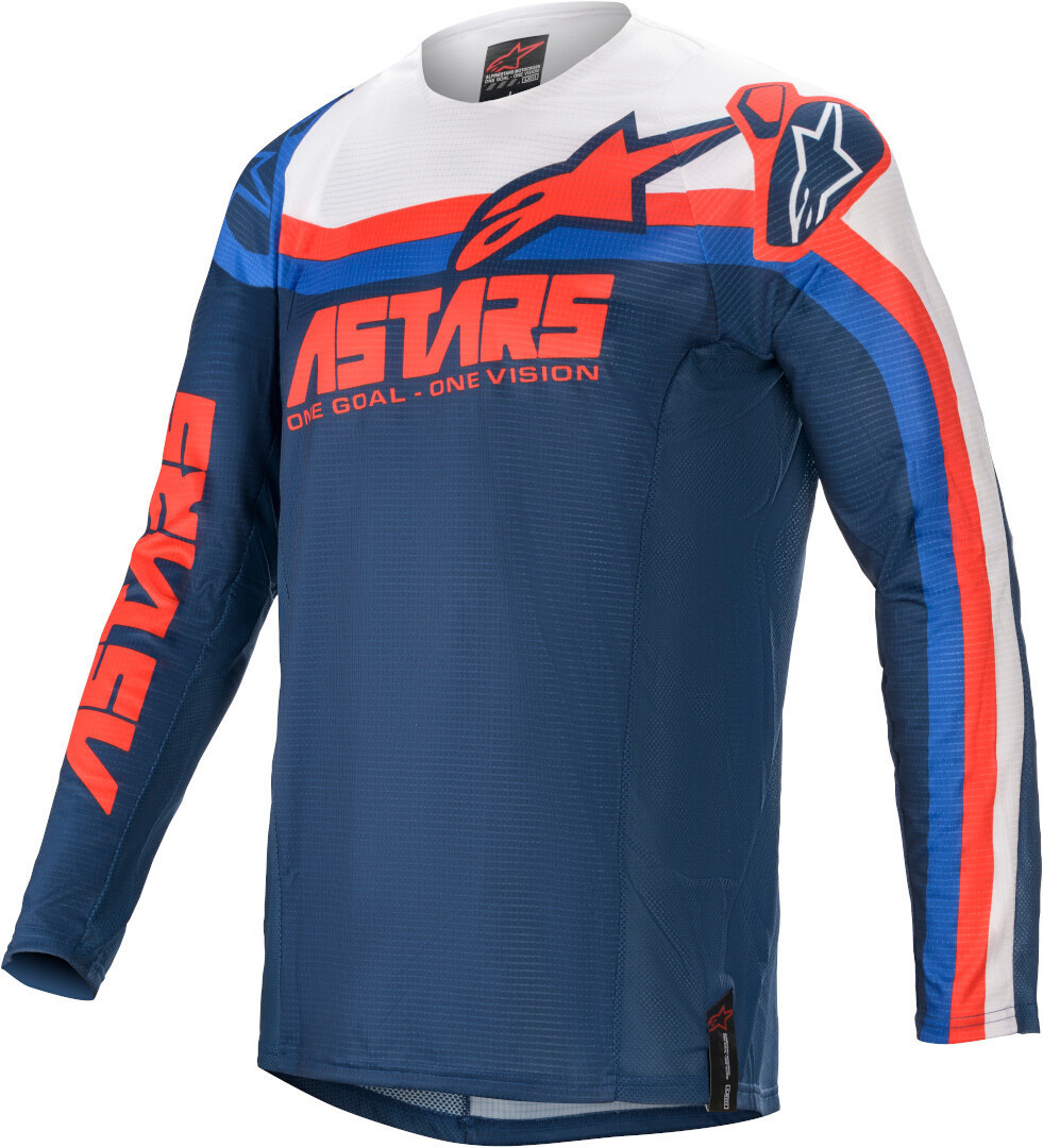 Alpinestars Techstar Venom Maillot motocross Blanc Rouge Bleu S