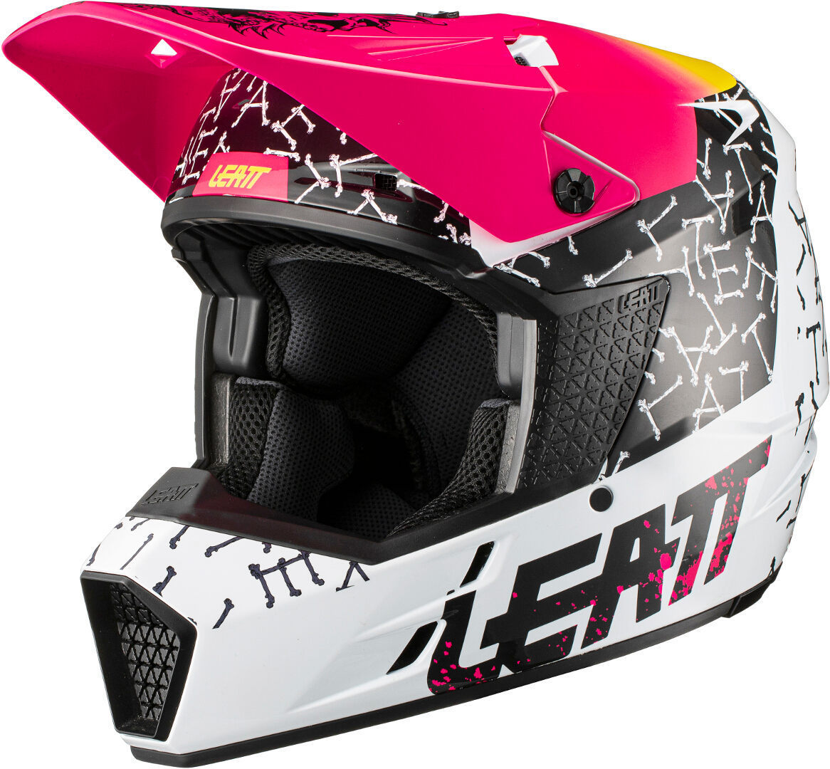 Leatt Moto 3.5 V21.2 Skull Casque de motocross Noir Blanc Rouge XS