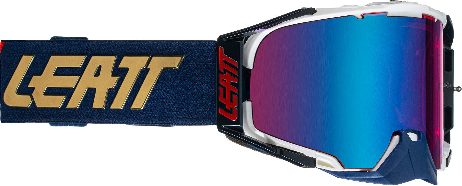 Image of Leatt Velocity 6.5 Iriz Guard Lunettes de motocross Blanc Bleu unique taille
