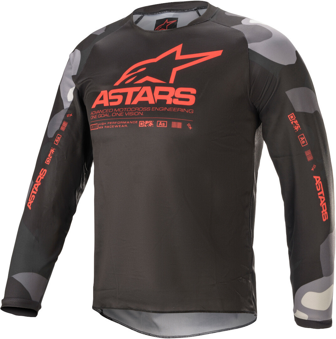 Alpinestars Racer Tactical Maillot de motocross de la jeunesse Noir Rouge S
