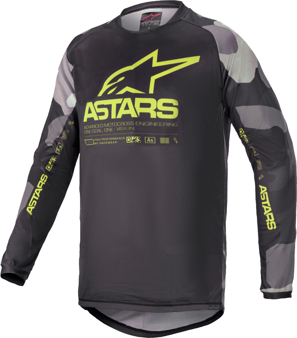 Alpinestars Racer Tactical Maillot de motocross de la jeunesse Noir Jaune S
