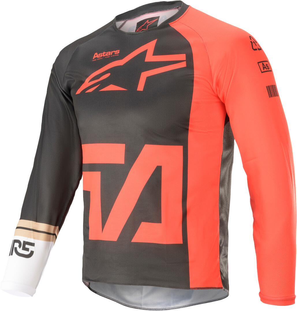 Alpinestars Racer Compass Maillot de motocross de la jeunesse Noir Rouge S