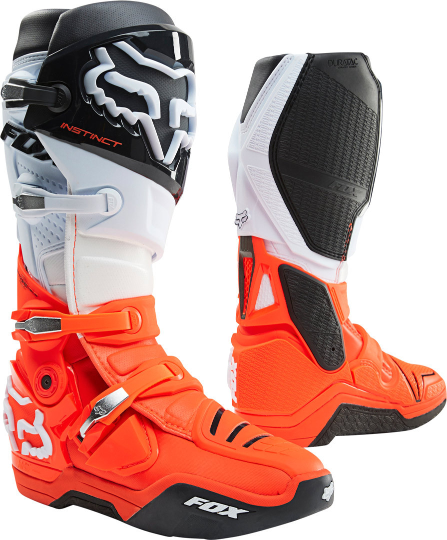 FOX Instinct Bottes motocross Noir Blanc Orange 42