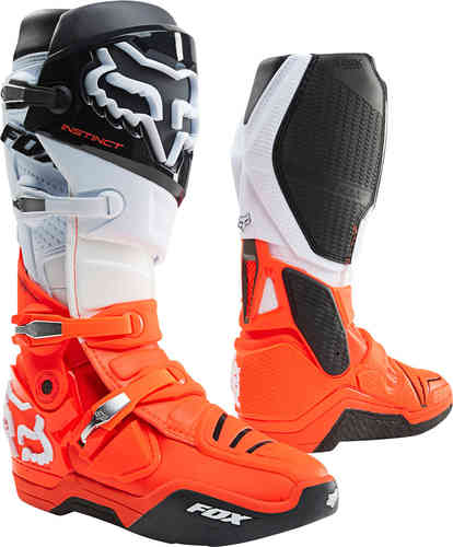FOX Instinct Botas de Motocross Negro Blanco Naranja 49