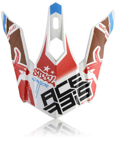 Acerbis Steel Kinder/Eclipse Pico del Casco Negro Blanco Rojo un tamaño