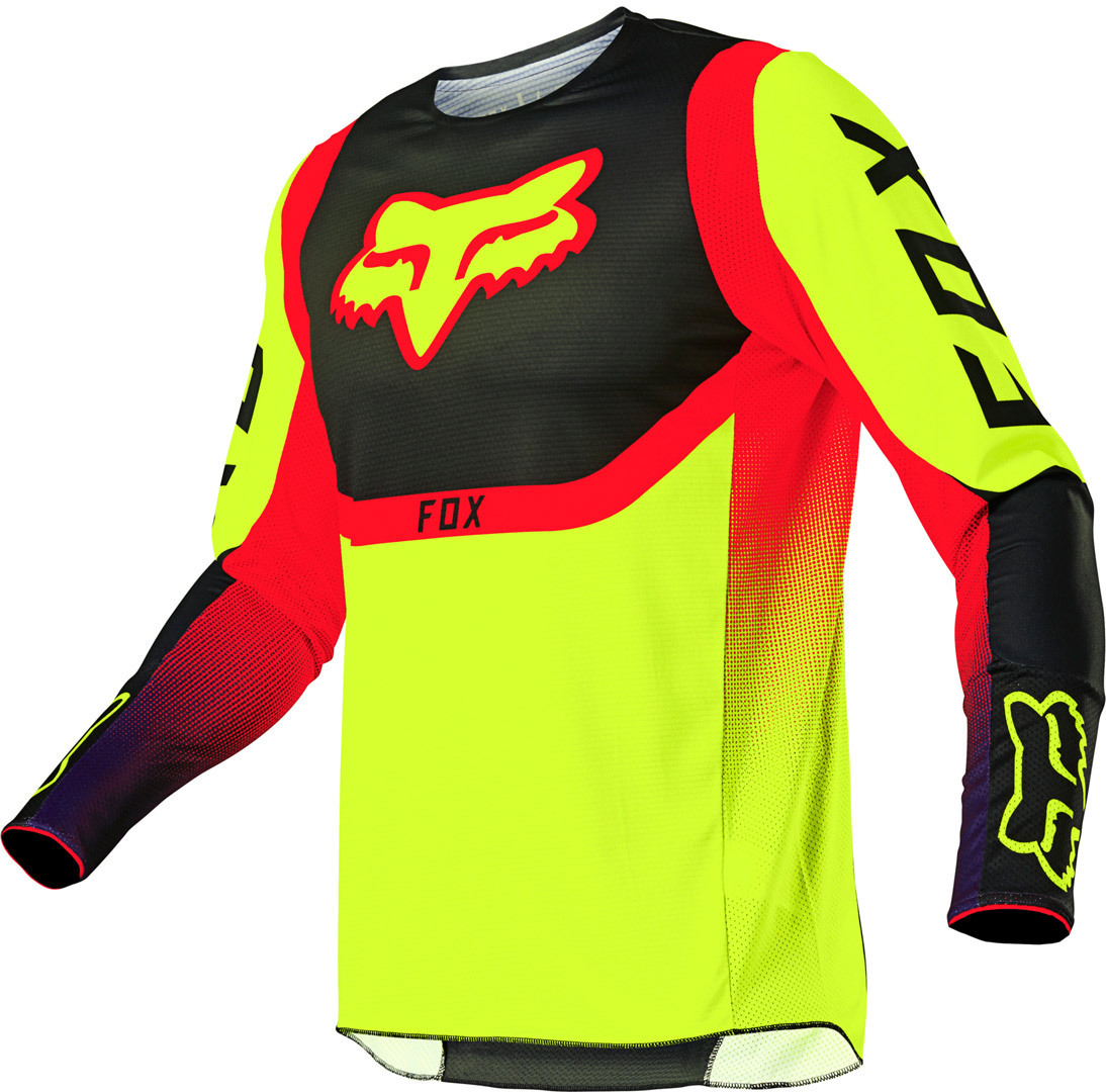 FOX 360 Voke Maillot motocross Noir Jaune S
