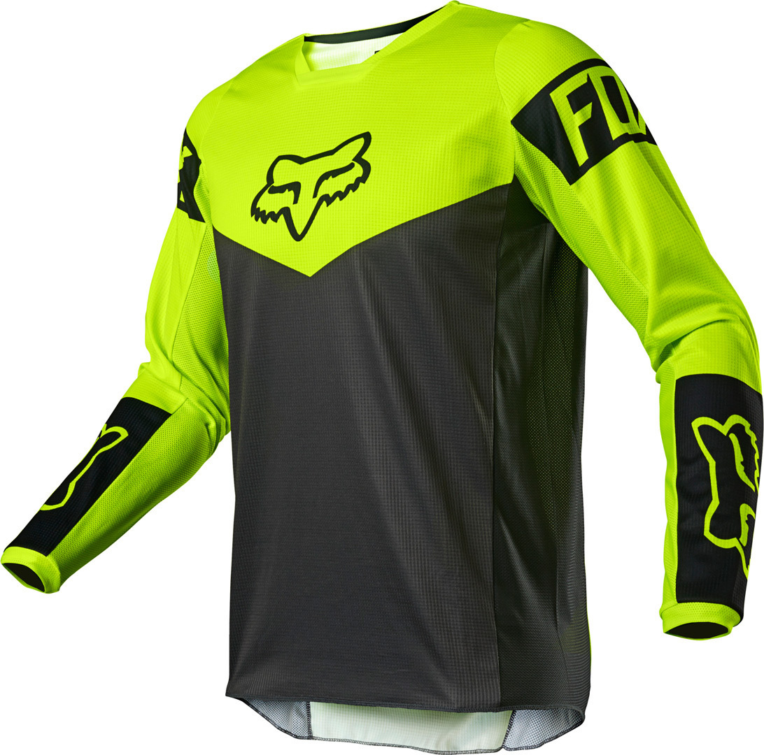 FOX 180 REVN Maillot motocross Noir Jaune S
