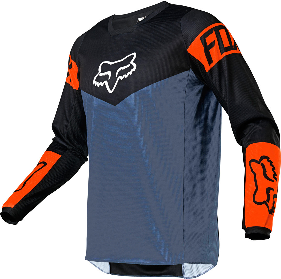 FOX 180 REVN Maillot motocross Gris Bleu S