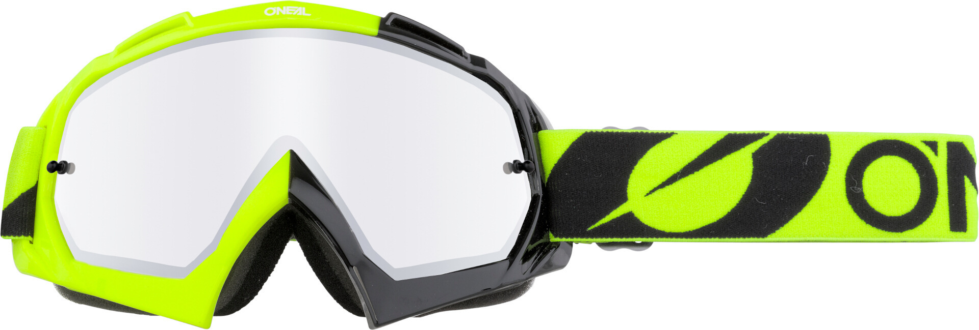 Oneal B-10 Twoface Silver Mirror Lunettes de motocross Noir Jaune unique taille