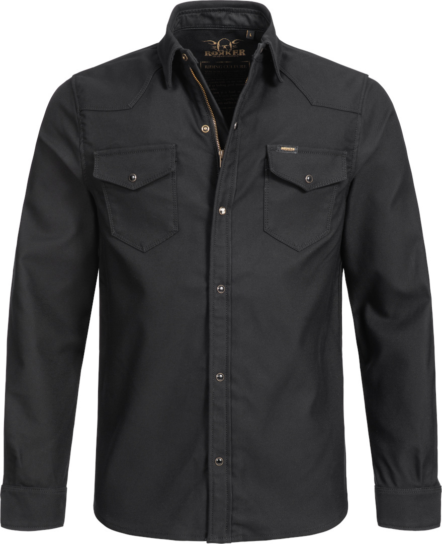 Image of Rokker Black Jack Rider Chemise de moto Noir 2XL