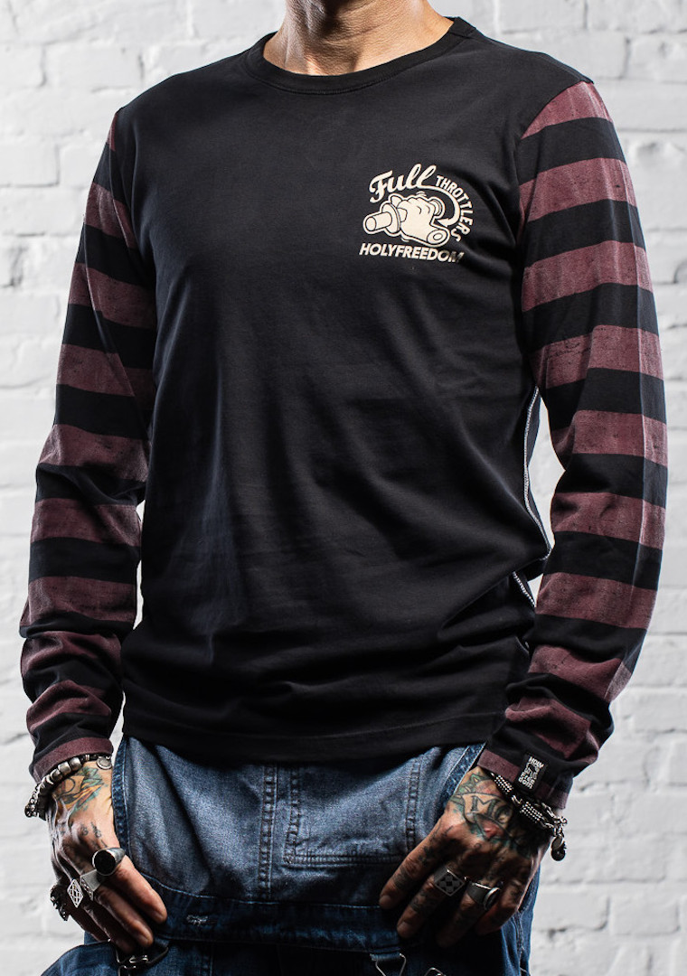 Image of HolyFreedom Full Throttle Chemise Longsleeve Noir Rouge 2XL