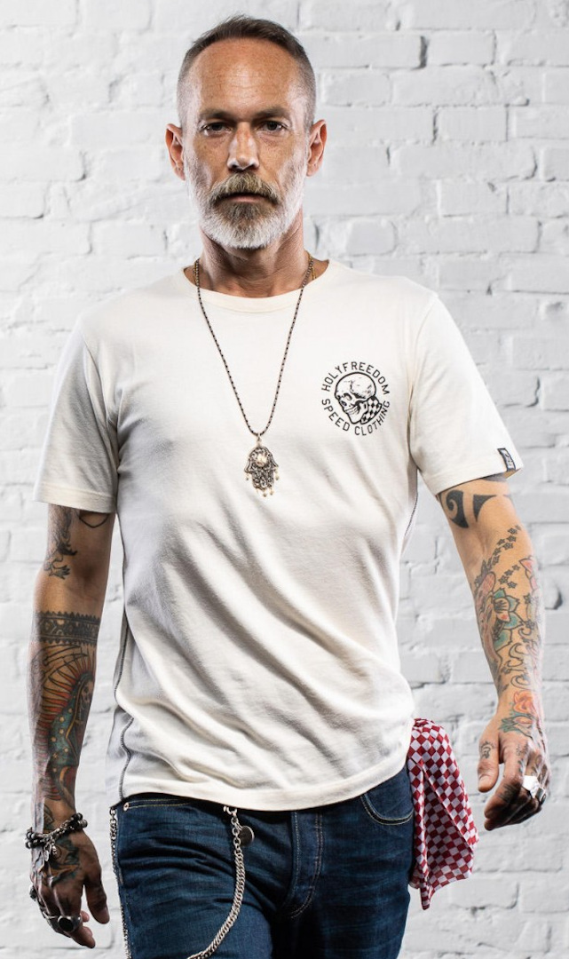 Image of HolyFreedom Ghost Rider Antique White T-Shirt Blanc 2XL