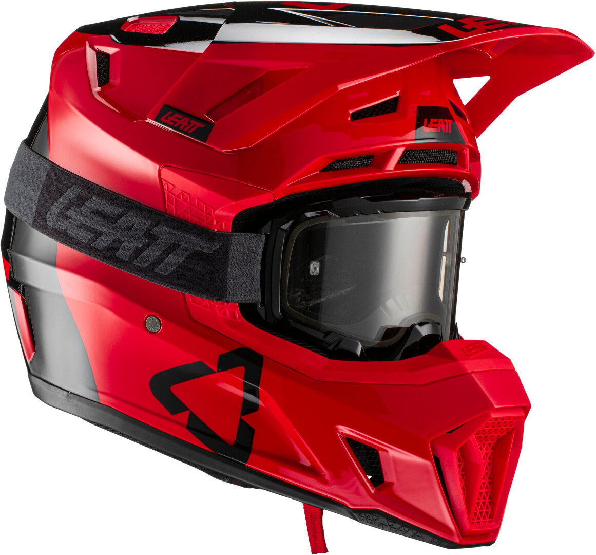 Leatt Moto 7.5 V21.2 Casque de motocross avec lunettes Rouge XS