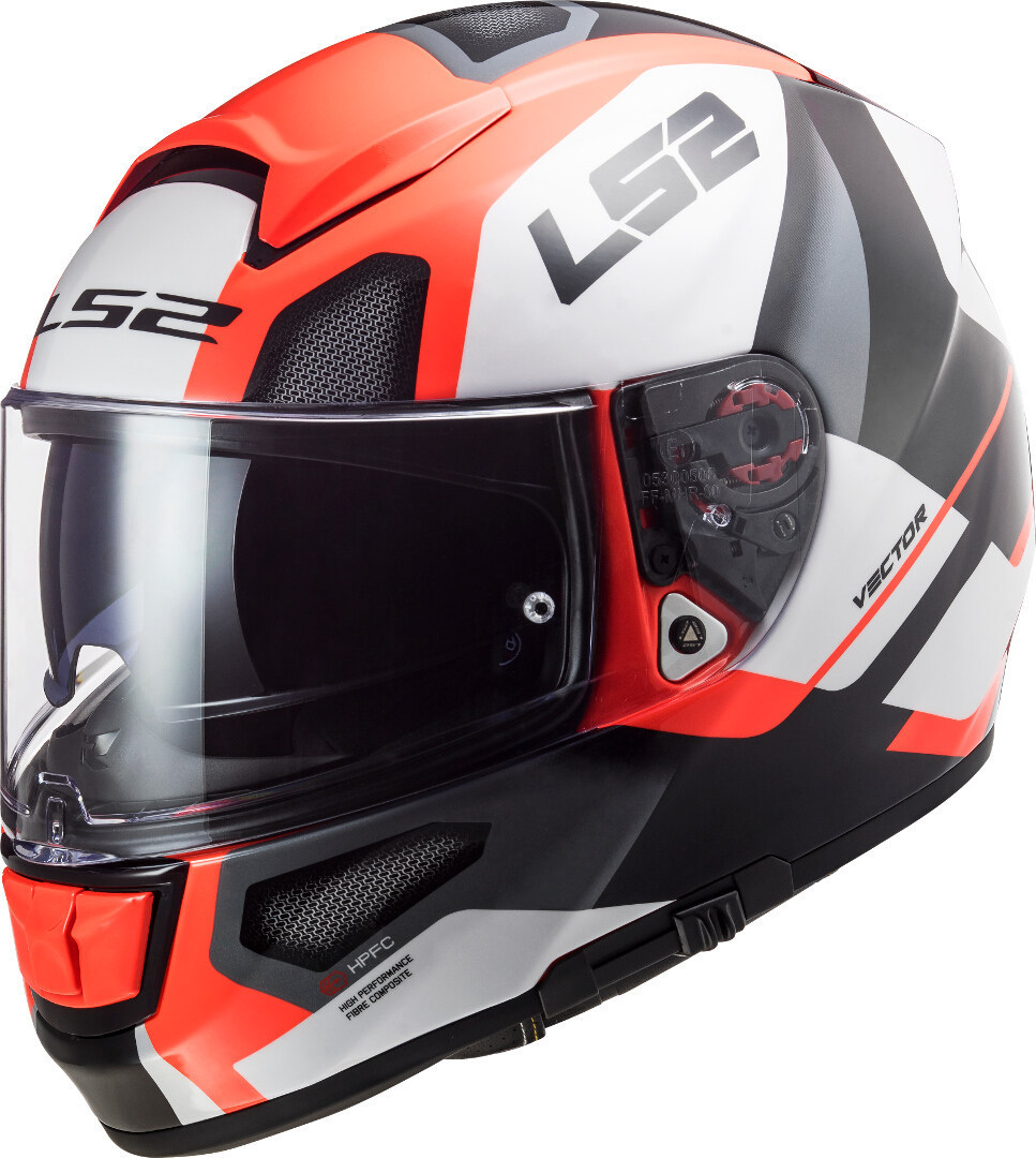 LS2 FF397 Vector Evo Automat Casque Blanc Orange 2XS