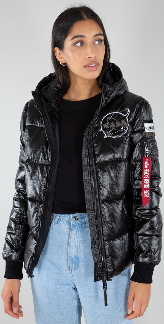 Image of Alpha Industries Hooded Puffer NASA Veste dames Noir L